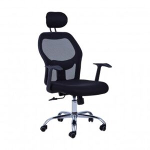 Acona Fabric Rolling Home And Office Chair With Arms In Black