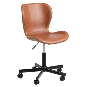 Baldwin PU Leather Home And Office Chair In Brown