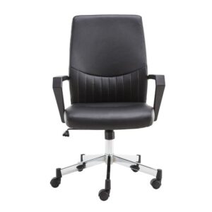 Brook Faux Leather Home And Office Chair In Black