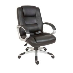 Daren Home Office Chair In Black PU Leather And Massage Function