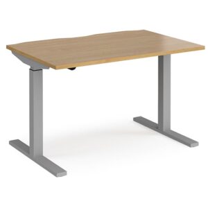 Elev 1200mm Electric Height Adjustable Desk In Oak And Silver
