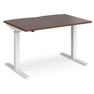 Elev 1200mm Electric Height Adjustable Desk In Walnut And White