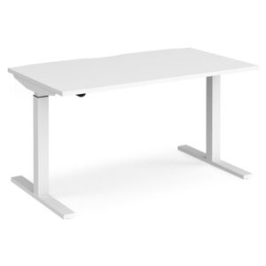 Elev 1400mm Electric Height Adjustable Desk In White