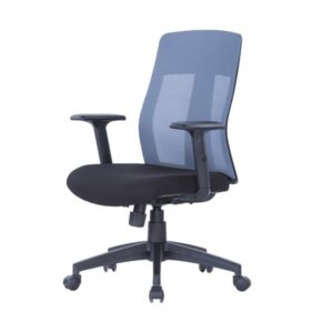 Lugano Mesh Fabric Home And Office Chair In Grey And Black