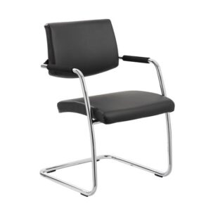 Marisa Office Chair In Black With Cantilever Frame