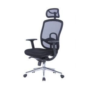 Miamian Fabric Mesh Home And Office Chair In Black