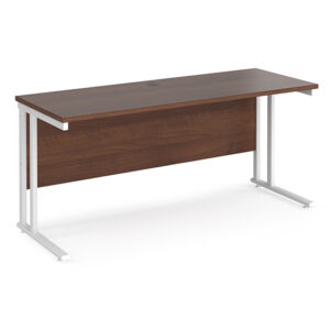 Mears 1600mm Cantilever Wooden Computer Desk In Walnut White
