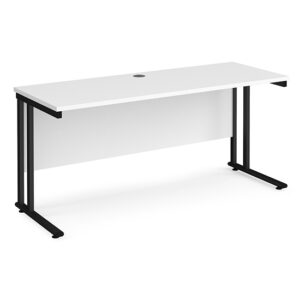 Mears 1600mm Cantilever Wooden Computer Desk In White Black