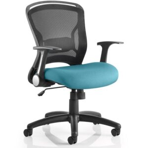 Mendes Contemporary Office Chair In Kingfisher With Castors