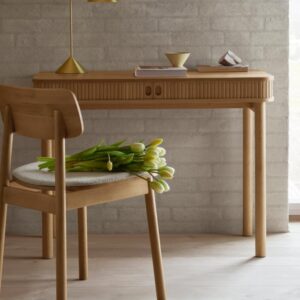 Lewiston Wooden Laptop Desk With 2 Sliding Doors In Oak