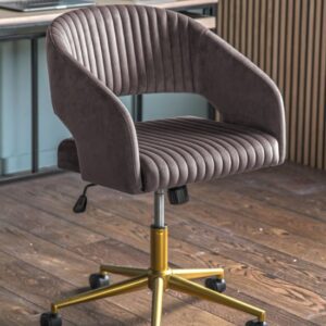 Marry Velvet Swivel Home And Office Chair In Grey