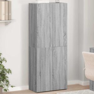 Quilcene 153cm Wooden Office Cabinet In Grey Sonoma