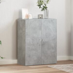 Quilcene 77cm Wooden Office Cabinet In Concrete Grey
