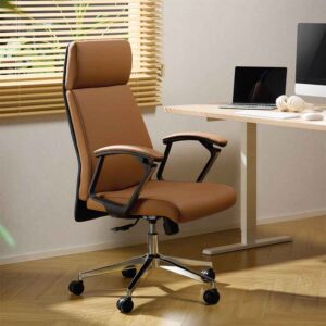 Alpine Faux Leather High-Backed Home And Office Chair – Tan