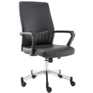 Brook Faux Leather Home And Office Chair In Black