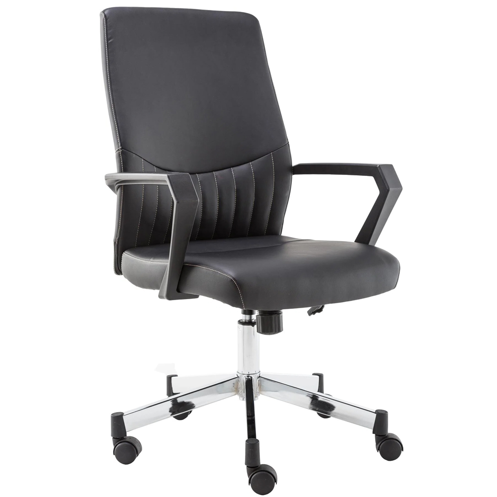 Brook Faux Leather Home And Office Chair In Black